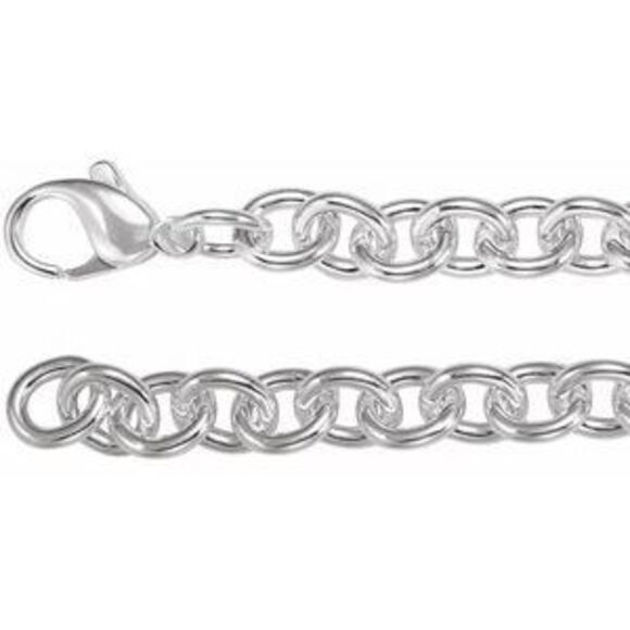 Sterling Silver 7.75 mm Cable 8.5